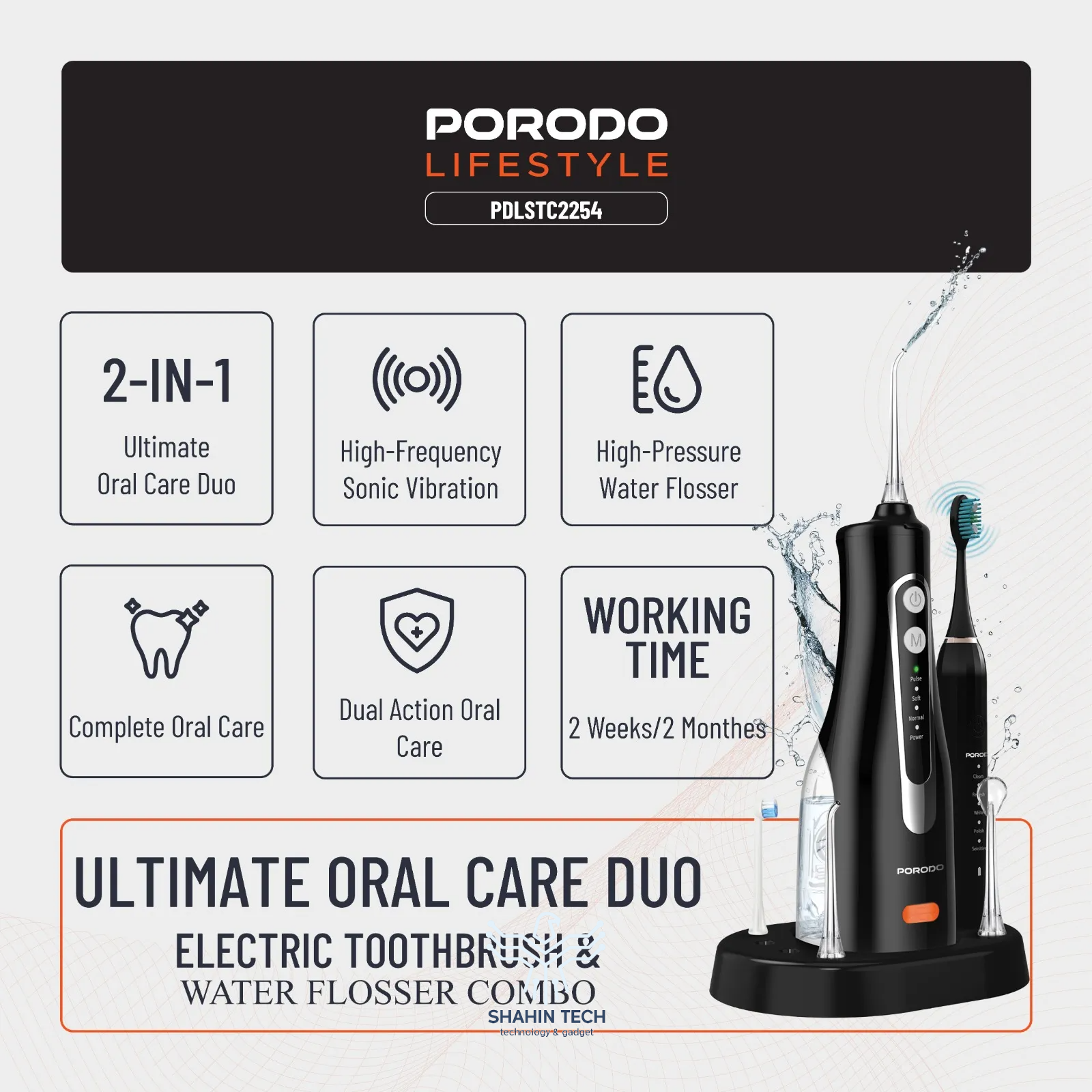 مسواک برقی و واترجت پرودو مدل Ultimate Oral Care Duo