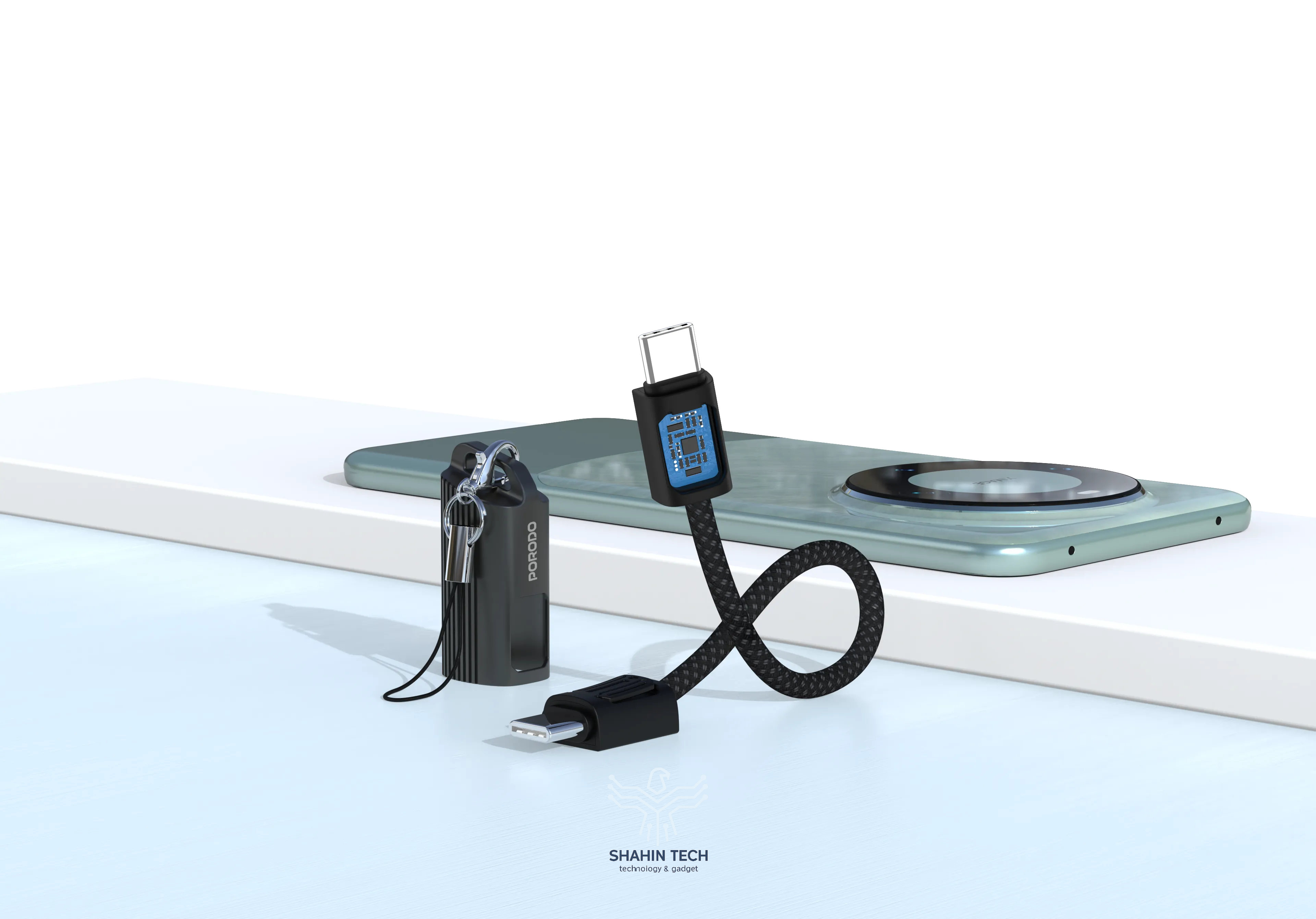 کابل USB-C به USB-C پرودو مدل جا کلیدی | کوچک، مقاوم