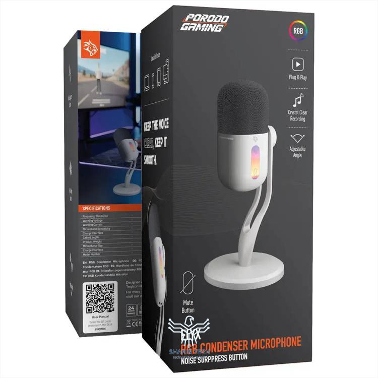 میکروفون رومیزی گیمینگ Porodo Gaming Elyx PDX5MK06