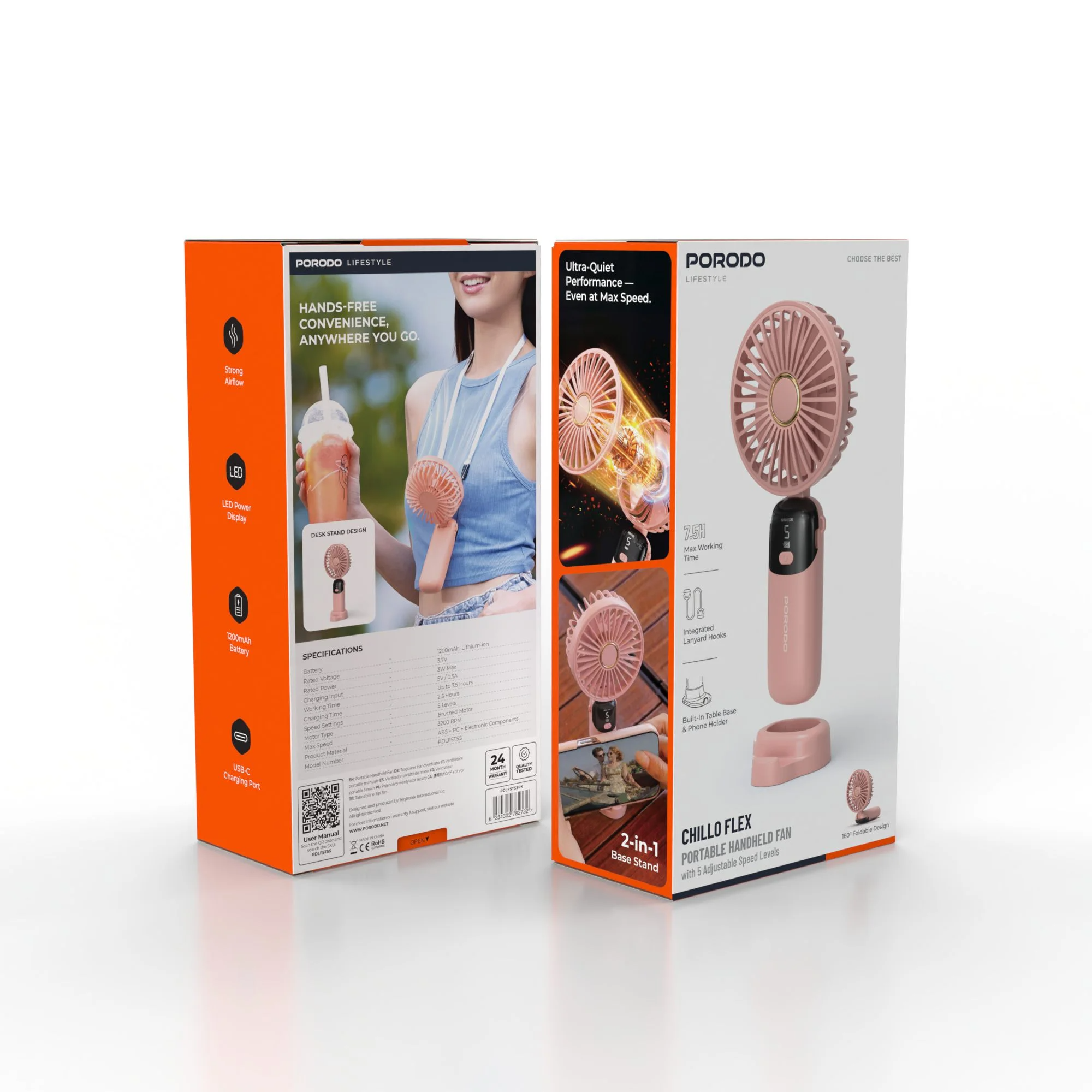 پنکه دستی شارژی Lifestyle Chillo Flex PDLFSTS5WH پرودو