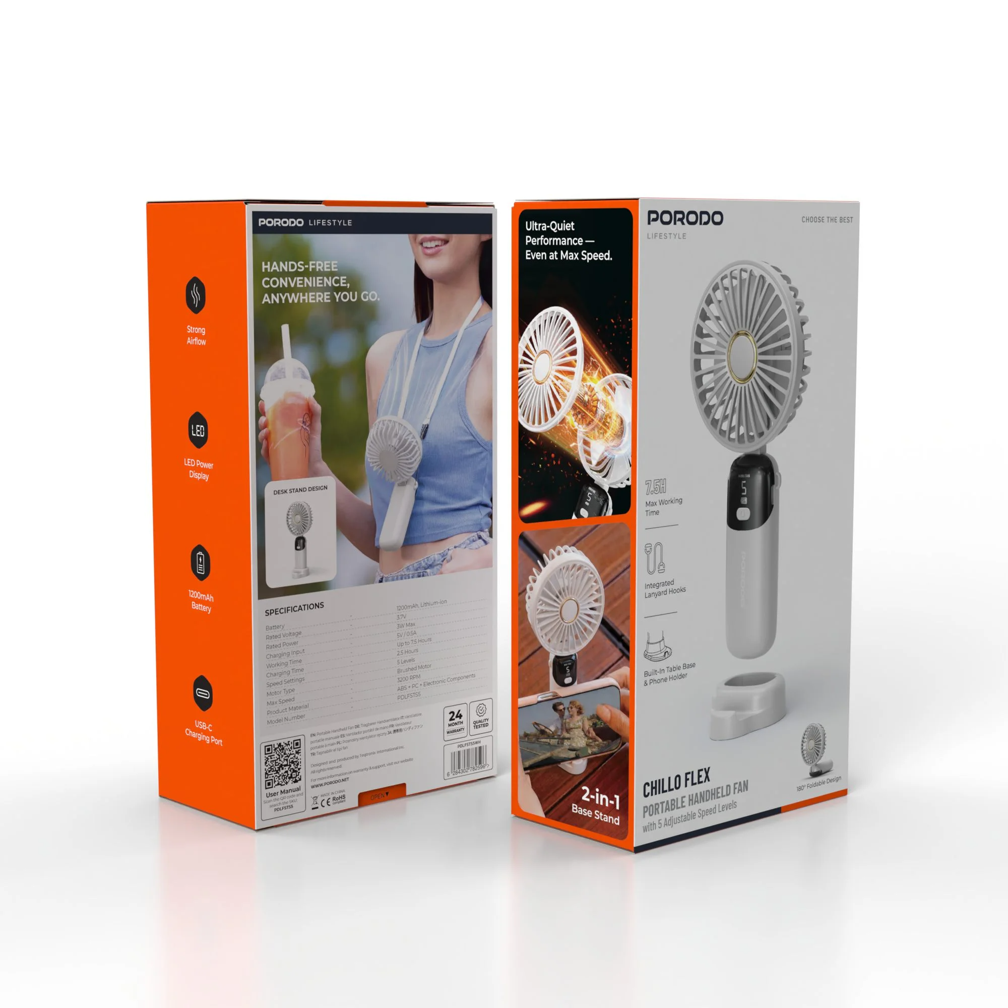 پنکه دستی شارژی Lifestyle Chillo Flex PDLFSTS5WH پرودو