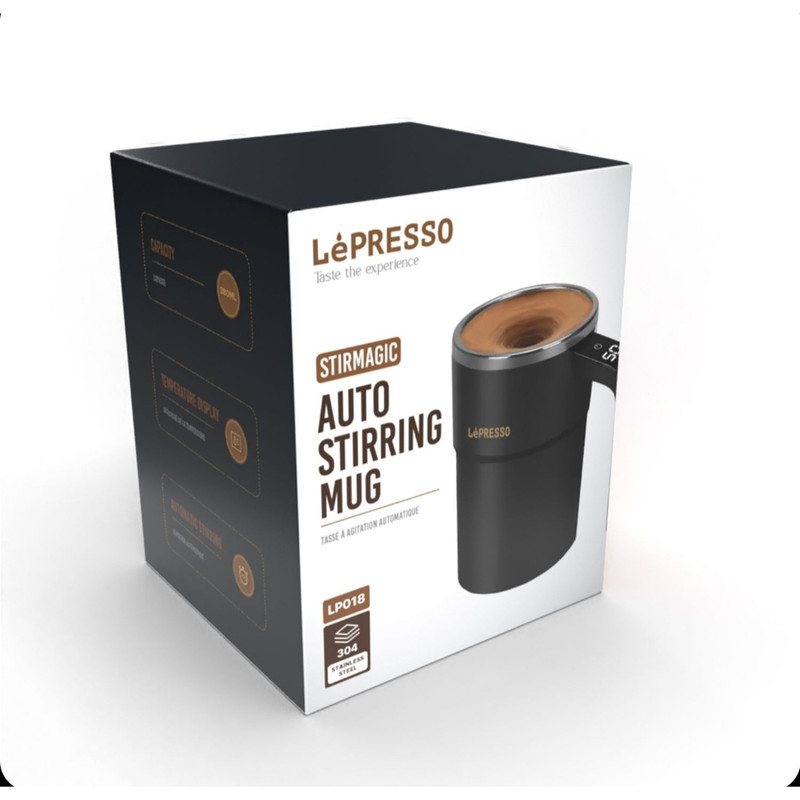 ماگ همزن مغناطیسی لپرسو Lepresso Stirmagic Auto Stirring Mug مدل LPCFFM0018