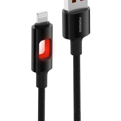 کابل شارژ و انتقال داده Porodo LED بافته شده (ایفونی)